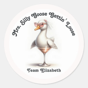 Pegatina Redonda Sra Silly Goose Gettin’ Loose Despedida de Soltera