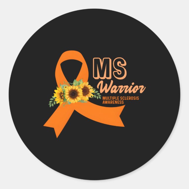 Pegatina Redonda Sra. Warrior Awareness Sra. (Anverso)
