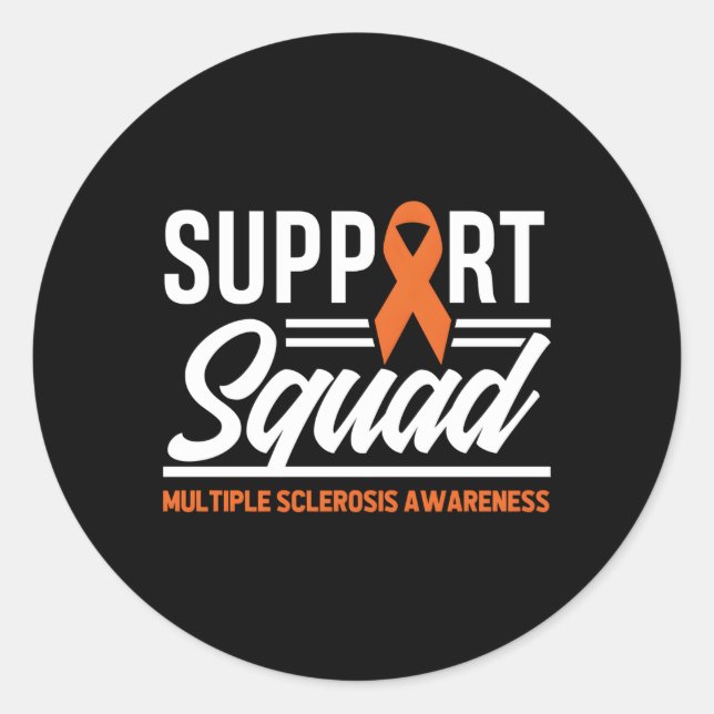 Pegatina Redonda Sra. Warrior Sra. Support Squad Esclerosis Múltipl (Anverso)