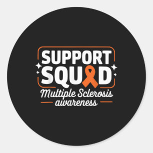Pegatina Redonda Sra. Warrior Sra. Support Squad Esclerosis Múltipl