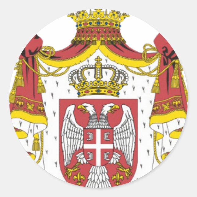 Pegatina Redonda Srbija Grb/Escudo serbio de armas (Anverso)
