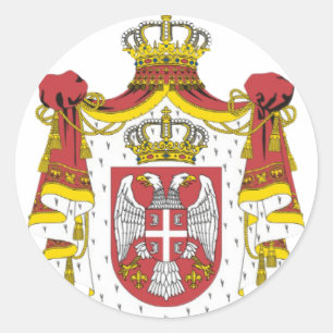 Pegatina Redonda Srbija Grb - Veliki/escudo de armas servio -