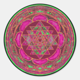 Pegatina Redonda Sri Lakshmi Yantra Mandala