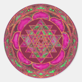Pegatina Redonda Sri Lakshmi Yantra Mandala