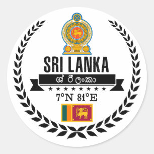 Pegatina Redonda Sri Lanka