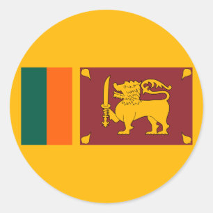 Pegatina Redonda Sri Lanka - bandera srilanquesa