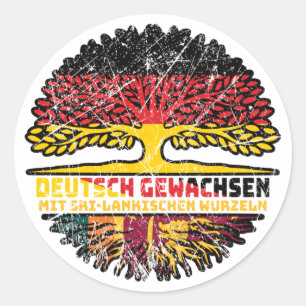 Pegatina Redonda Sri Lanka Sri Lanka Deutsch Deutschland Baum