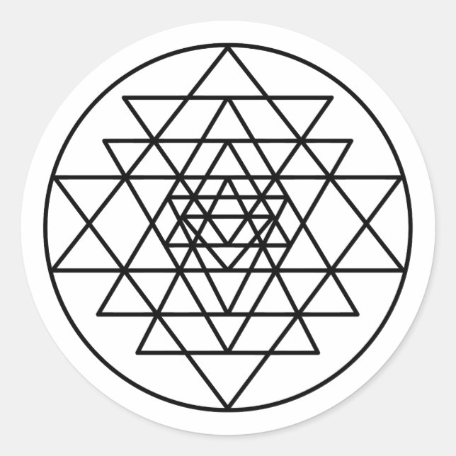 Pegatina Redonda Sri Yantra (Anverso)