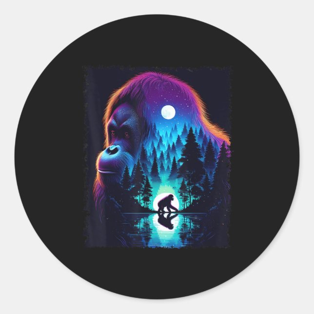 Pegatina Redonda Srit Animal Orangutan Men Women Kids Christmas  (Anverso)