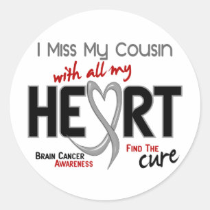Pegatina Redonda SRTA. MY COUSIN del cáncer de cerebro I