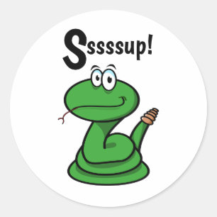 Pegatina Redonda Sssssup! Serpiente