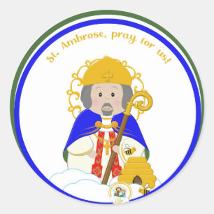 Pegatina Redonda St. Ambrose