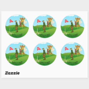 Pegatina Redonda St. Andrew y Dapper Male Golfer