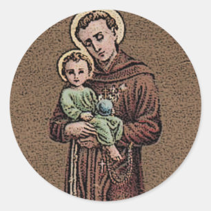 Pegatina Redonda St. Anthony Reza Por Nosotros