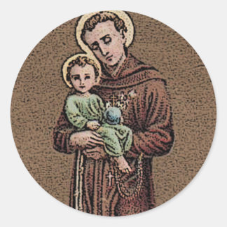 Pegatina Redonda St. Anthony Reza Por Nosotros