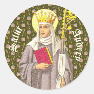 Pegatina Redonda St. Audrey (Etheldreda) (P 003)