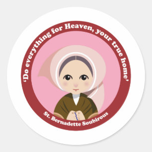 Pegatina Redonda St. Bernadette Soubirous
