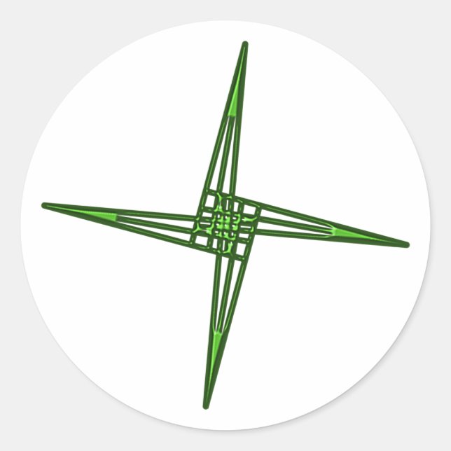 Pegatina Redonda St. Brigids cruz cross Irlanda país de irlandés (Anverso)