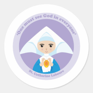 Pegatina Redonda St. Catherine Laboure