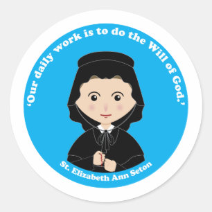 Pegatina Redonda St. Elizabeth Ann Seton