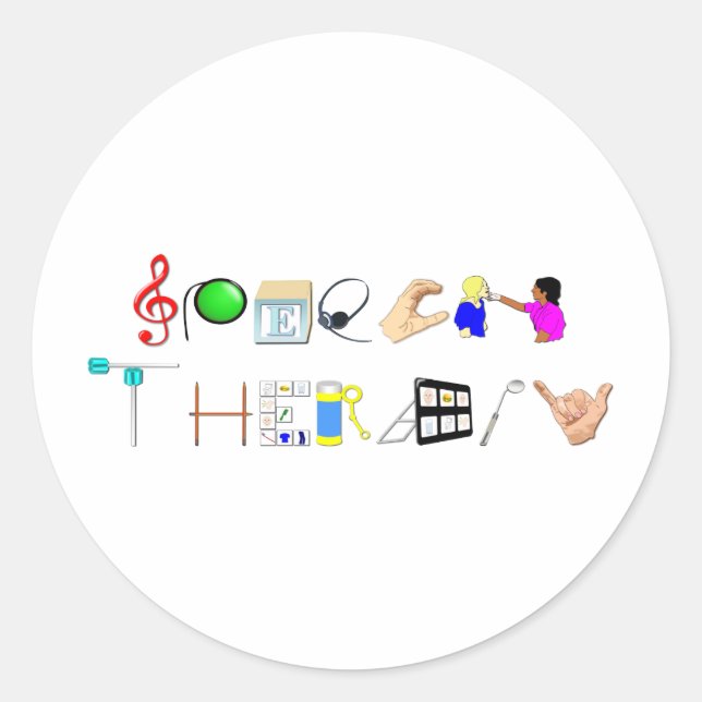 Pegatina Redonda ST en el trabajo (Anverso)