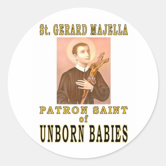 PEGATINA REDONDA ST. GERARD MAJELLA (Anverso)