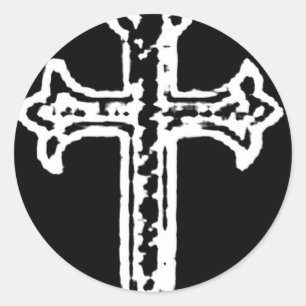 Pegatina Redonda St James Cross invertido