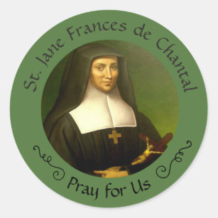 Pegatina Redonda St. Jane Frances de Chantal Feast 12 de agosto