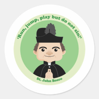 Pegatina Redonda St. John Bosco