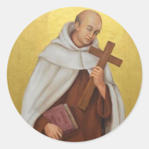 Pegatina Redonda St. John de los santos carmelitas cruzados