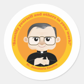 Pegatina Redonda St. Josemaria Escriva