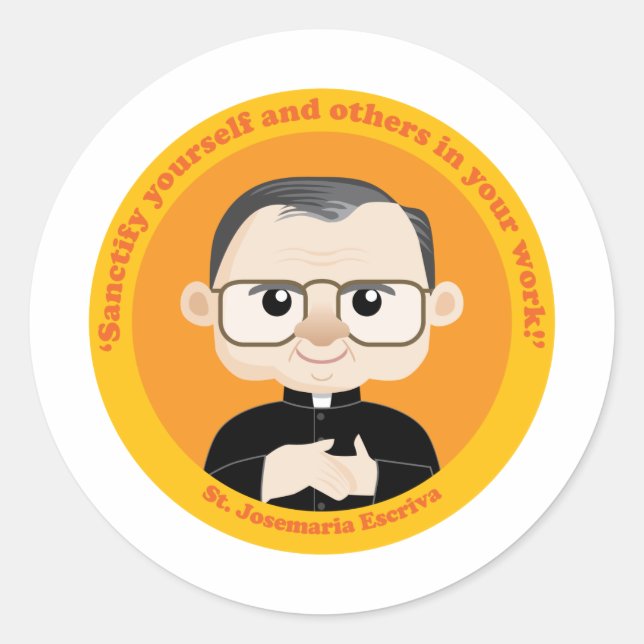 Pegatina Redonda St. Josemaria Escriva (Anverso)