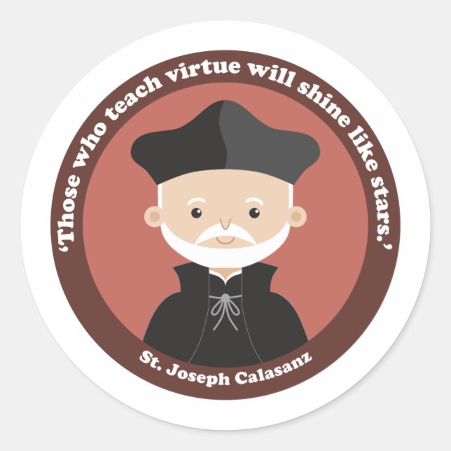 Pegatina Redonda St. Joseph Calasanz (Anverso)