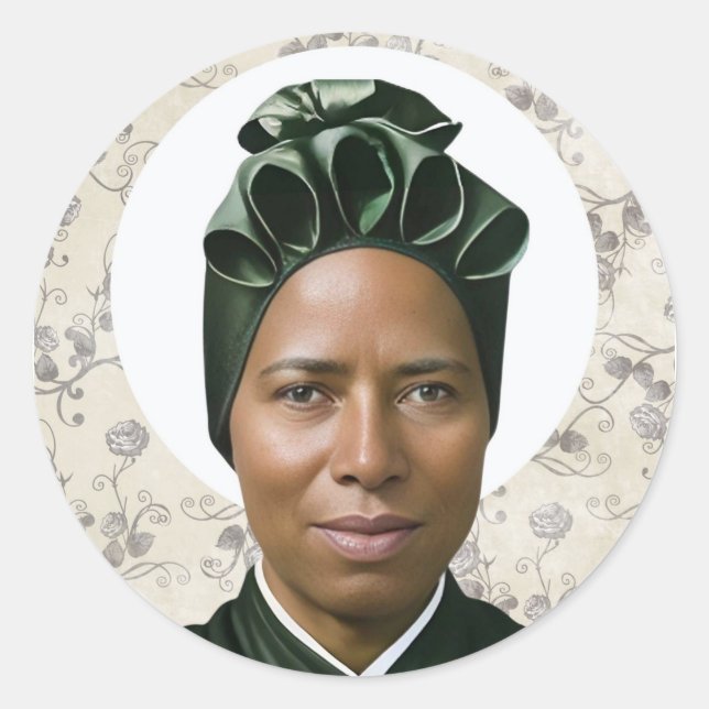 Pegatina Redonda St. Josephine Bakhita Catholic Stickers  (Anverso)