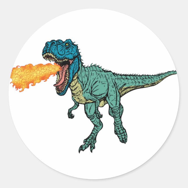 Pegatina Redonda St Judeasaurus Rex por Steve Miller (Anverso)