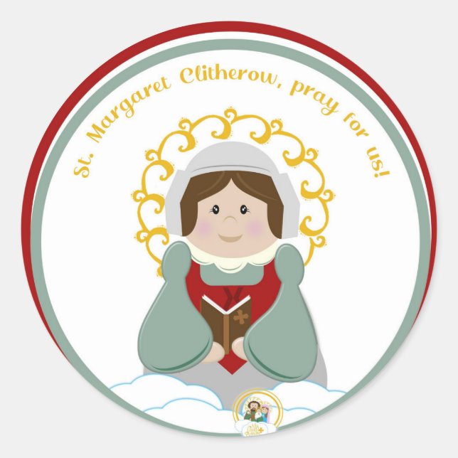 Pegatina Redonda St. Margaret Clitherow (Anverso)