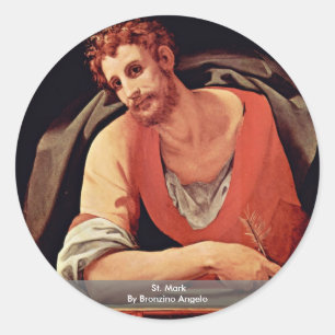 Pegatina Redonda St Mark de Bronzino Ángel