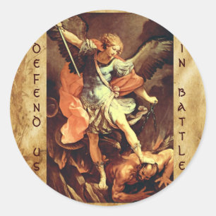 Pegatina Redonda St. Michael el Archangel