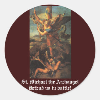Pegatina Redonda St. Michael el Archangel