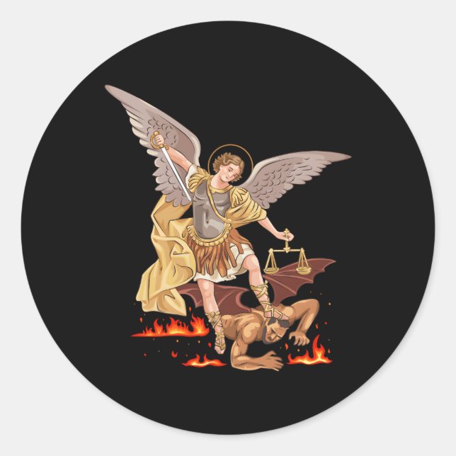 Pegatina Redonda St Michael The Archangel (Anverso)