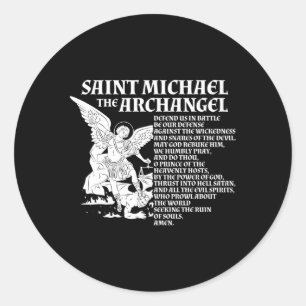 Pegatina Redonda St Michael The Archangel Prayer