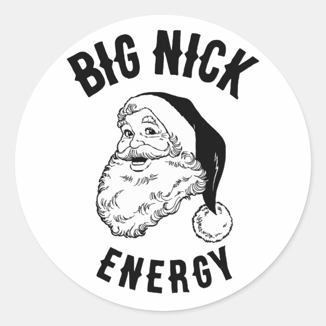 Pegatina Redonda St Nicholas Big Nick Energy (Anverso)
