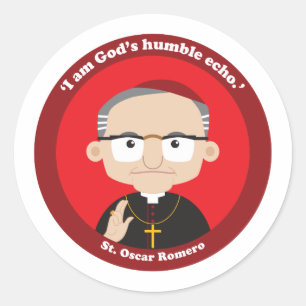 Pegatina Redonda St. Oscar Romero