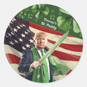 Pegatina Redonda St. Paddy de Trump