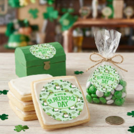 Pegatina Redonda St. Patrick’s Day Gnome Green Sticker