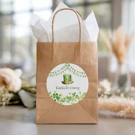 Pegatina Redonda St Patrick’s Day Party Green Clover Gift Label