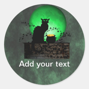 Pegatina Redonda St. Patrick's Chat Noir