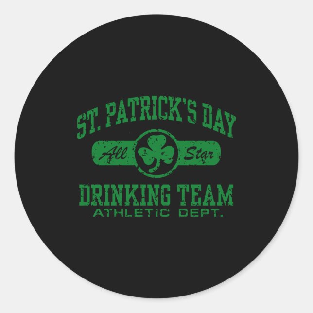 Pegatina Redonda St Patricks Day Drinking Team T Shirt  (Anverso)