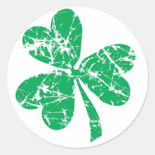 Pegatina Redonda St. Patrick's Day Green Shamrock