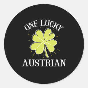 Pegatina Redonda St Patricks Day Lucky Entrenador austriaco